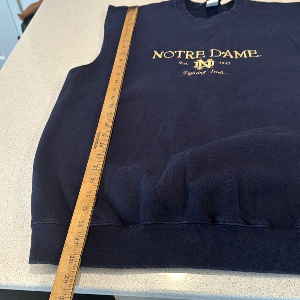 Rare Notre Dame fighting Irish vintage crewneck sweater vest size X Large blue - Picture 7 of 9